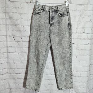 PacSun High Rise Straight Leg Jeans Women's Size 27 Gray Acid Wash Cotton Denim